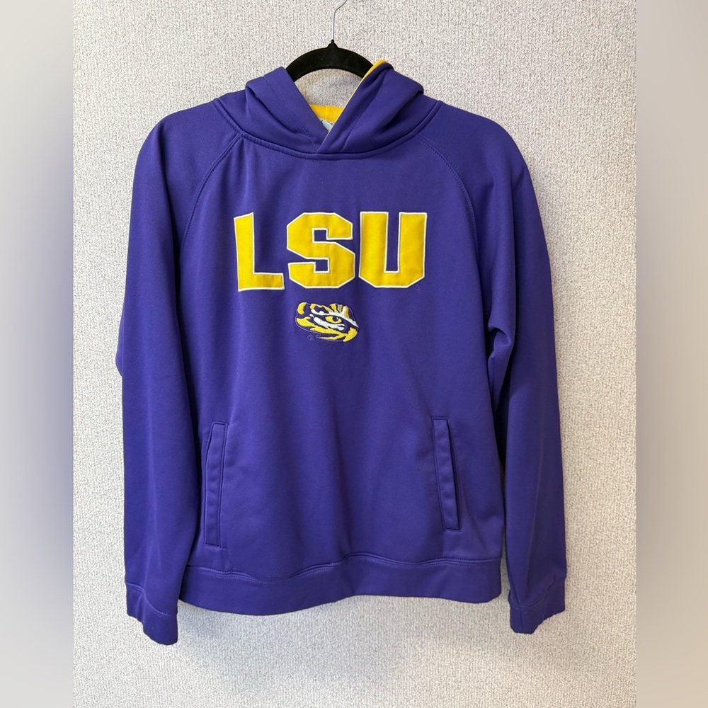 Stadium athletics Boy‎ youth Large LSU pullover hoodie purple and gold tiger’s